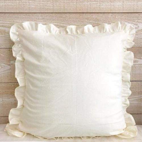 Ivory 26x26 Ruffled Euro Sham | High Cotton Textile