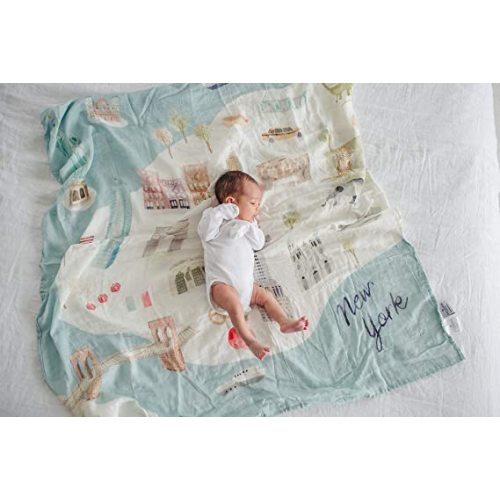 Loulou Lollipop Soft Baby Swaddle Blanket Muslin Wrap Receiving Blanket for Newborn to Toddler Girl and Boy, Large 47” by 47” - City - NYC…