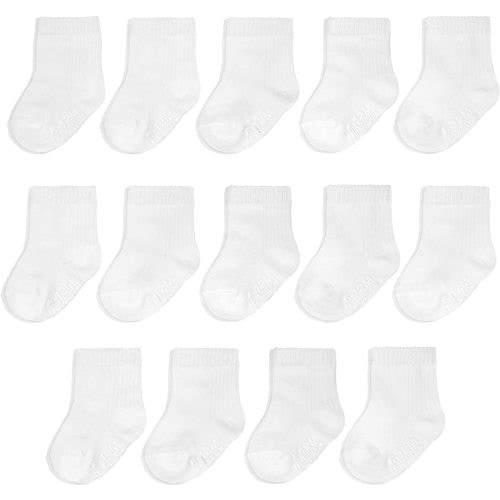 Fruit of the Loom Baby 14-Pack Grow & Fit Flex Zones Cotton Stretch Socks - Unisex, Girls, Boys