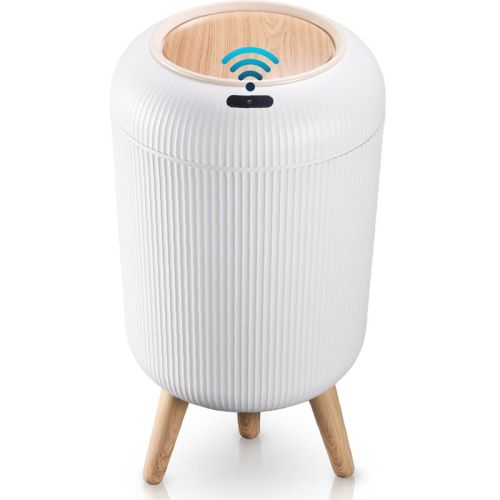 Liba Motion Sensor Trash Can, Touchless Automatic Waterproof Garbage Can for Kitchen, Bathroom, White