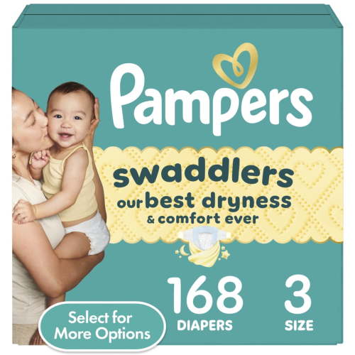 Free Shipping! Pampers Baby Diapers Size 3 168 Count with LeakGuard Wetness Indicator Hypoallergenic