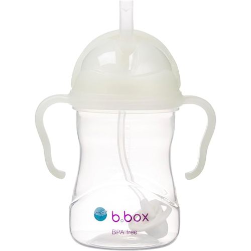 b.box Sippy Cup with Weighted Straw. Drink from Any Angle, Leak Proof, Spill Proof, Easy Grip. BPA Free, Dishwasher Safe. for Babies 6m+ to Toddlers (Glow in The Dark, 8oz)