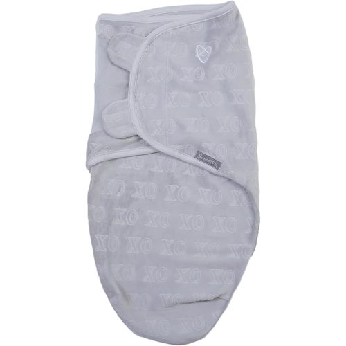 SwaddleMe by Ingenuity Original Swaddle in Velboa - Size Small/Medium, 0-3 Months, 1-Pack (Hugs & Kisses)