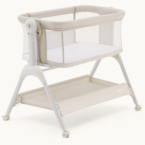 HARPPA Cuddly Sway | 3-in-1 Rocking Baby Bassinet & Bedside Sleeper with Anti-Reflux Mattress for Newborns | Attaches to Bed, Adjustable Height, Tool-Free Setup, Portable Wheels, CPSC Certified, Gentle Rocking Motion | Ideal for Infants, Safe Co-Sleeping