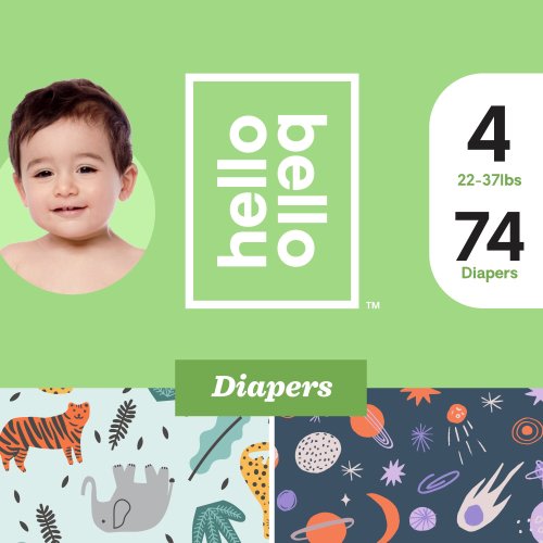 Hello Bello Club Box Diapers -Unicorn Pants & Hootie Booties - Size 1 (108ct)