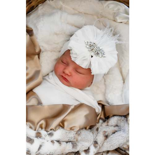 Fancy Feather Ruffled Headband