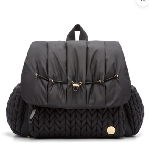 Levy Stylish Diaper Backpack - Black Herringbone