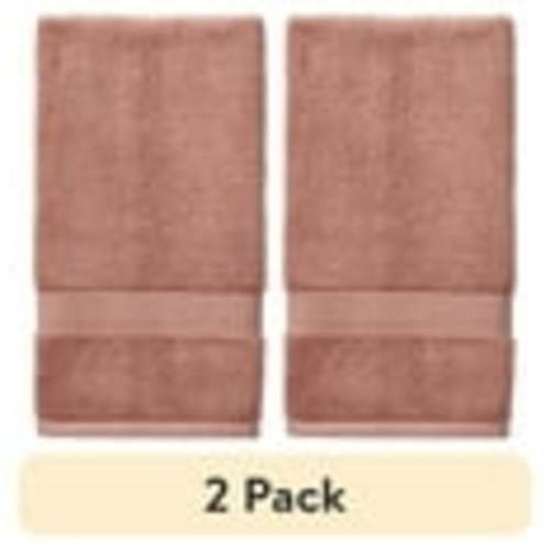 (2 pack) Better Homes & Gardens Signature Soft Solid Hand Towel, Old Rose