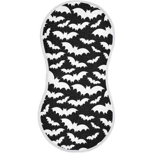 Kigai Black White Bats Muslin Baby Burp Cloths - Super Absorbent and Soft Burping Rags - Cotton Burp Clothes Set for Boys and Girls, 2 Pack