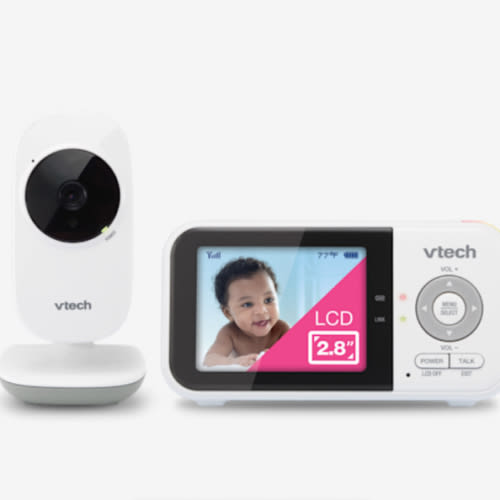 VTech VM819 Baby Monitor with Camera and Audio, 2.8” Screen Portable Baby Camera, Night Vision, 2-Way Audio, Temperature Sensor and Lullabies, Secure Transmission No WiFi, Ideal for Baby/Elderly/Pet