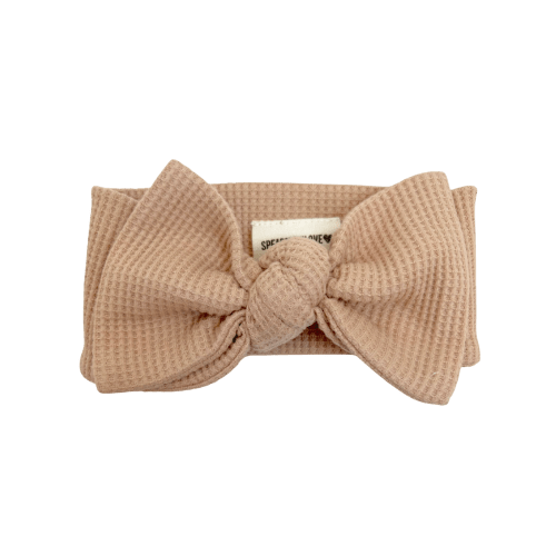 Organic Waffle Knot Bow, Tan