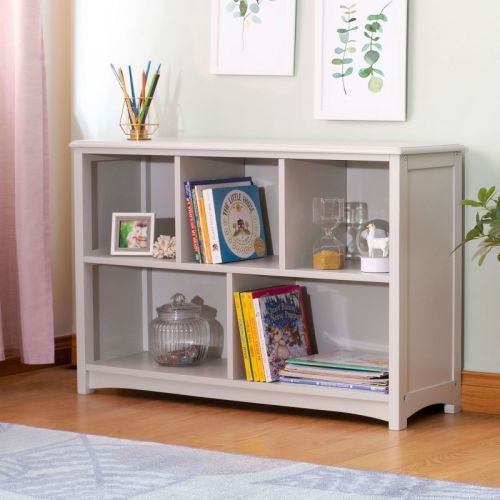 Guidecraft Kids' Classic Bookshelf: Children's Wooden Storage Shelf, Bedroom and Playroom Bookcase, Toy Cubby Organizer w/ Bins, Color: Gray