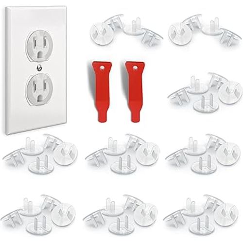 48 Pack Outlet Covers Baby Proofing, Provide Shock Prevention and Easy Installation, Safe and Secure Plastic Plug Covers for Power Sockets (48 Outlet Covers)