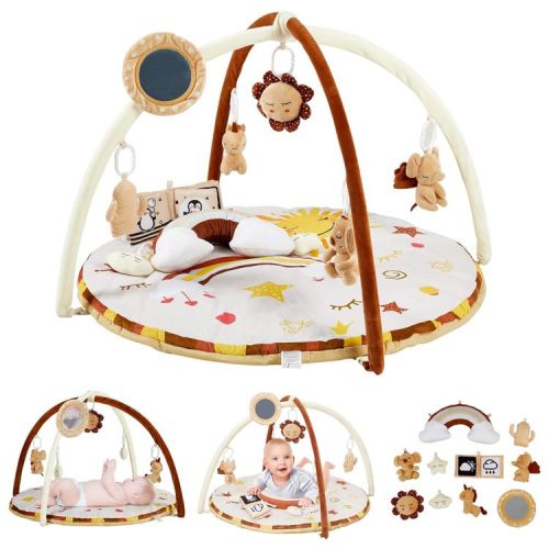 Baby Play Mat with Play Arch, Baby Play Mat with Removable Hanging Toys, Ideal for Stomach Position, Crawling and Playing, for Newborn to Toddler