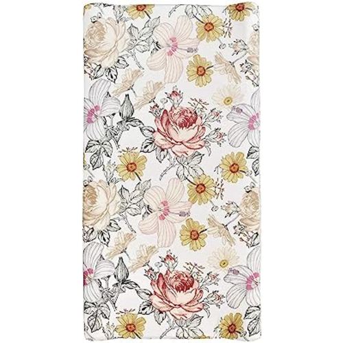 Changing Pad Cover, Diaper Baby Changing Table Covers for Girls & Boys, HNHUAMING Soft Fitted Changing Mat Cover Stretchy Nursery Changing Pad Sheets, Floral (32 X 16 Inches)