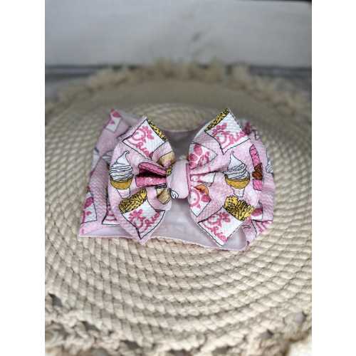 Hand Tied Pink Chickfila Fabric Bow Headwrap | Fabric Headwrap, Hairbow, Baby Bow, Hair Accessory