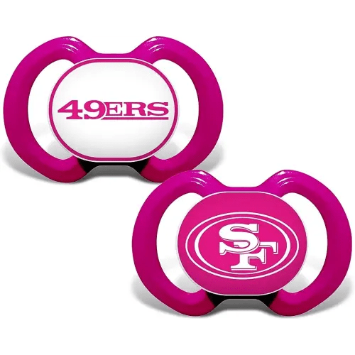 BabyFanatic Girls Pink Pacifier 2-Pack - NFL San Francisco 49ers - Officially Licensed League Gear