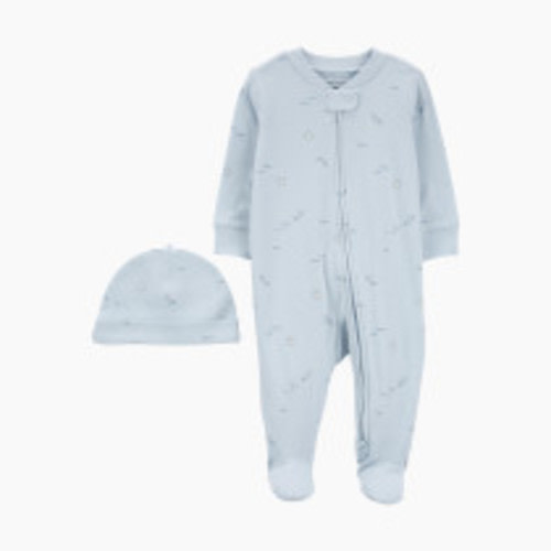 Carter's 2-Piece Sleep & Play and Cap Set - Light Blue, 3 M