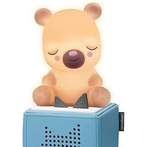 Tonies Night Light - Sleepy Bear Audio Play Character from Sleepy Friends | Warm Glow | 75 Minutes of Beautifully Composed Melodies | Record Your Own Bedtime Stories