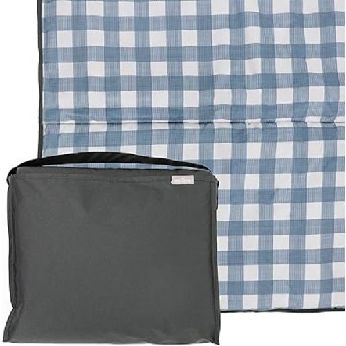 RED ROVR Adventure Blanket | Foldable Outdoor Mat Fits Inside Easy-to-Carry Tote Bag | Beach, Picnic, Grass | Shoulder Strap & Exterior Pocket | 100% Soft Polyester | Large, 5’ x 6’