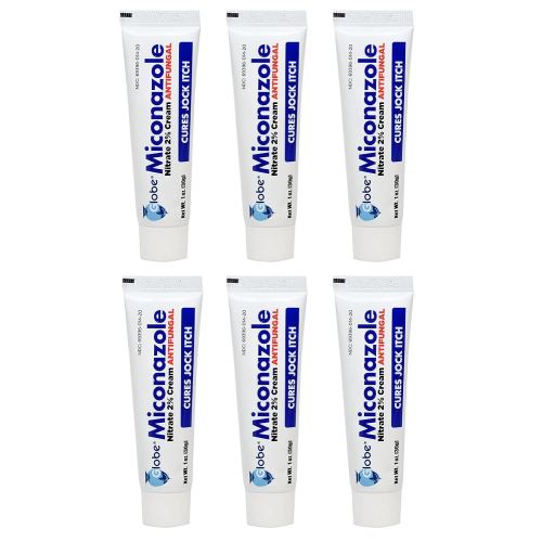 Miconazole Globe (6 Pack) 2% Nitrate 2% Antifungal Cream, Cures Most Athletes Foot, Jock Itch, Ringworm and More. 1 OZ Tube