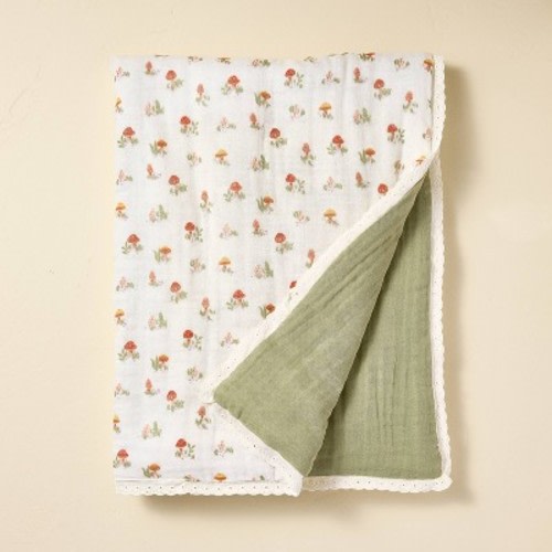 Reversible Mushroom Muslin Baby Blanket - Hearth & Hand™ with Magnolia