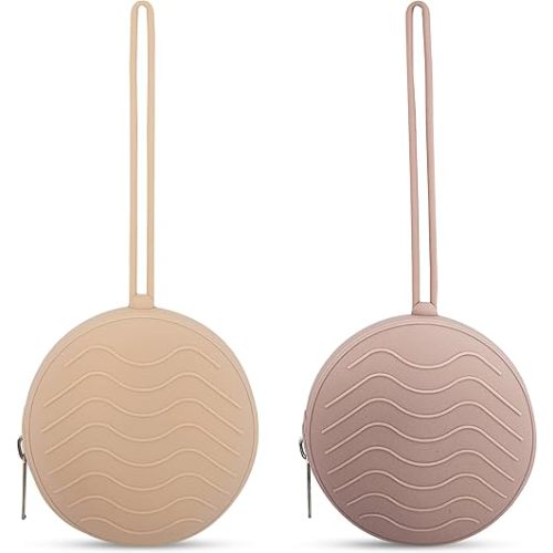 Silicone Pacifier Holder Case 2-Pack – BPA-Free, Food-Grade Silicone – Zippered Travel Pacifier Organizer – Portable Baby Case for Pacifiers, Teethers & Essentials – Dishwasher Safe