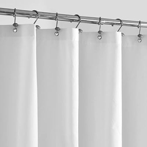 ALYVIA SPRING Long Fabric Shower Curtain Liner Waterproof - 72" x 78", Soft & Lightweight Long Shower Curtain with Magnets, Machine Washable - 72x78, White