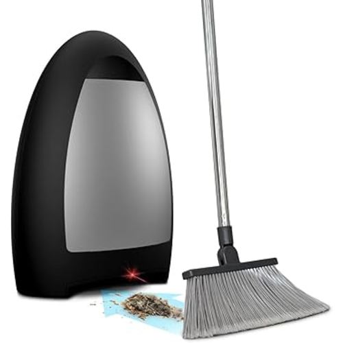 EyeVac Home Touchless Vacuum Automatic Dustpan - Great for Sweeping Pet Hair Food Dirt Kitchen - Fast & Powerful, Corded Canister Vacuum, Bagless, Automatic Sensors, 1000 Watt (Matte Black)