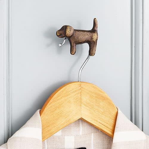 Indian Shelf 44Lb. 3 Iron Cute Puppy Heavy Duty Dog Leash Holder for Wall Vintage Kids Coat Hooks Animal Entryway Decorative Wall Hooks for Hanging Leash, Collar, Purse & Keys, Pet Stuff Organizer