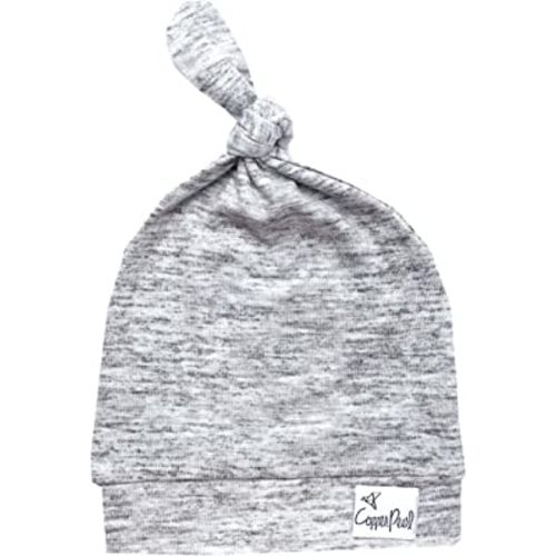 Copper Pearl Baby Beanie Hat Top Knot Stretchy Soft Asher