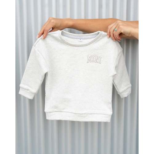 Pocket Placement "MINI" Drop Shoulder Crewneck - HEATHER GRAY