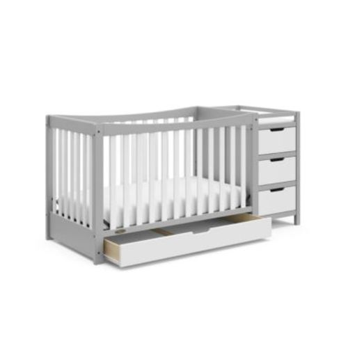 Remi All-in-One Convertible Crib with Drawer and Changer (Pebble Gray)