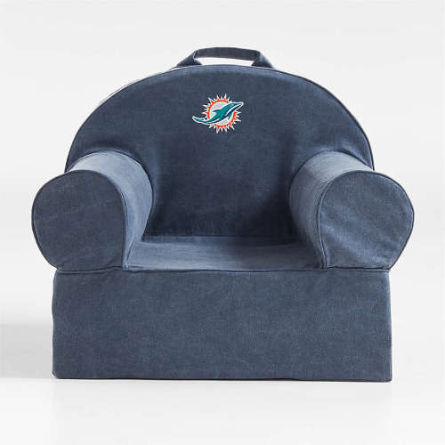 NFL Miami Dolphins Large Deep Indigo Organic Cotton Kids Lounge Nod Chair