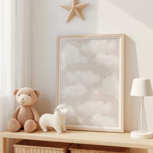 Neutral Clouds Print Neutral Nursery Prints Beige Nursery Wall Art Nursery Decor Nursery Accessories Beige Nursery Neutral Wall Art Clouds