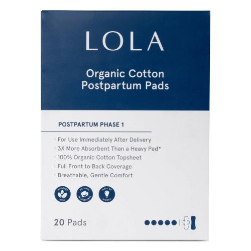 LOLA Phase 1 Postpartum Pads - Maximum Absorbency - 20ct