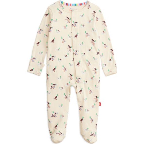 Quack Me Up Organic Cotton Magnetic Footie, 6-9M