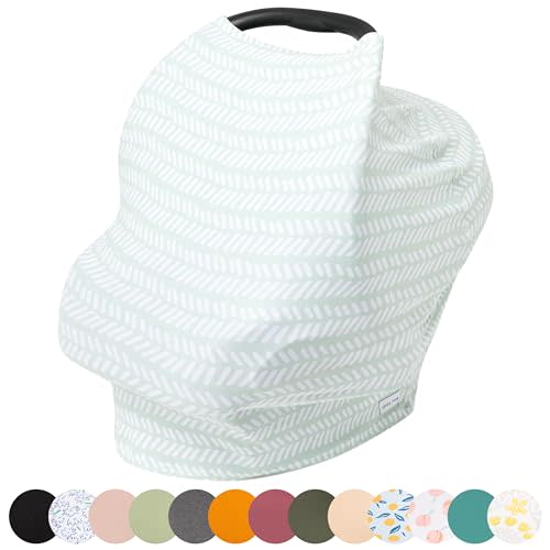 Breathable Nursing Cover Up and Car Seat Cover for Babies Simka Rose - Breastfeeding Cover for Baby Boy & Girl - Adjustable Stretchy Infant Carseat Canopy Carrier Cover for Summer - Must Have Registry