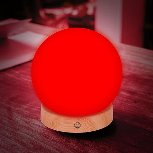 Red Light Sleep Lamp for Bedroom & Nursery Nightlight, Remote Controll Set A Time to Auto Turn Off, Adjustable Brightness, Aid Promotes Natural Sleep. 670nm Red Light Helps with Melatonin