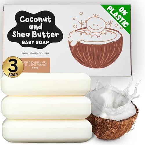 Hypoallergenic Baby Soap Bar for Sensitive Skin | Gentle Wash for Babies, Toddlers, and Kids | Natural Shea Butter & Coconut Oil | 3-Pack