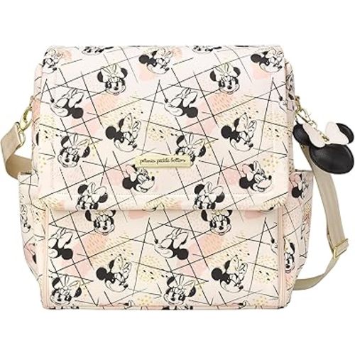 Petunia Pickle Bottom Boxy Backpack | Diaper Bag | Diaper Bag Backpack for Parents | Top-Selling Stylish Baby Bag | Sophisticated and Spacious Backpack for On The Go Moms | Shimmery Minnie Mouse