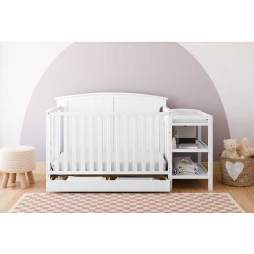 Storkcraft Steveston 4-in-1 Convertible Crib and Changer with Storage Drawer | Ashley