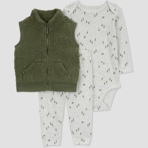 Carter's Just One You® Baby Boys' Forest Top & Bottom Set - Green/Gray, Size: 6M