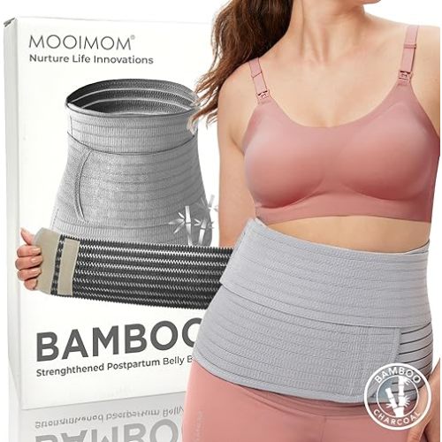 Postpartum Belly Band, Maternity Belly Wrap, C Section Recovery and Support for Back, Abdomen, Waist(Polyester Made with Bamboo Charcoal Fiber)