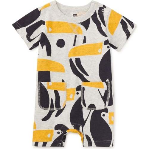 Double Pocket Baby Romper, Toucan Cut Out