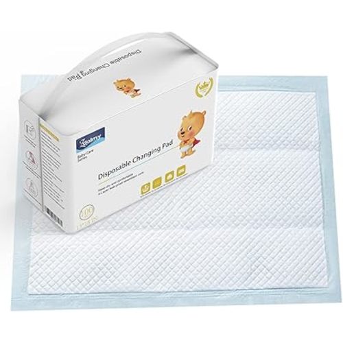 Zdolmy 100 Pack Baby Disposable Changing Pads, Disposable Underpads Waterproof Diaper Changing Pad, Super Soft, Ultra Absorbent & Waterproof, Breathable Underpads Bed Table Protector Mat