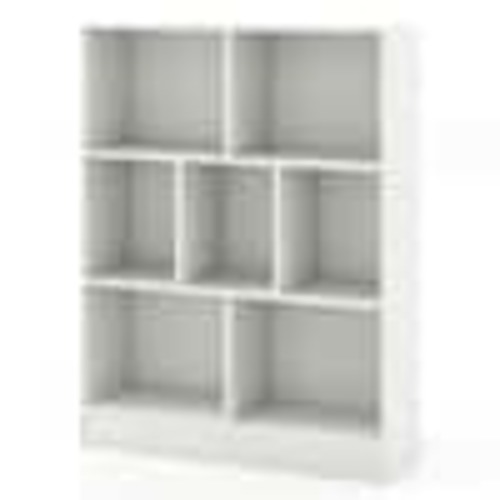 Costway 41 in. Wide White Wooden Freestanding 7 Shelves Kids Bookcase Toy Storage Organizer HCST04289
