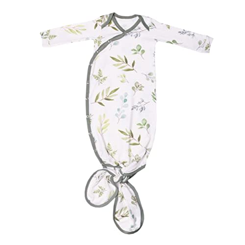 Copper Pearl Baby Gown - Knotted Newborn Sleepers for Baby Boy and Girl, Soft Stretchy Long Sleeve Infant Gowns with Bottom Tie and Hand Mittens, Perfect Hospital Coming Home Outfit (Haven)