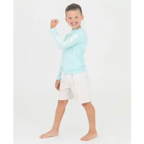 RuggedButts Spun Sugar Blue Rash Guard - Hello Baby