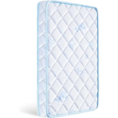 Premium Crib & Toddler Mattress, 100% Knitted Fabric, Premium Fleece Surface-Hypoallergenic, Soft Breathable, 5" Thick-Firm and Optimal Support, Non-Toxic Crib Mattress for Crib & Toddler Bed